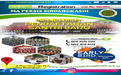 MA Persis sindangkasih menerima calon peserta didik baru Dibuka onlne maupun ofline